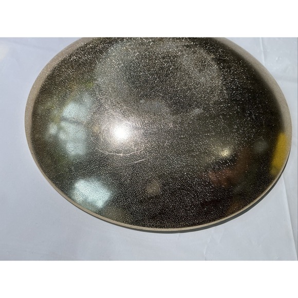 Vtg MCM Tile Mosaic Plate Or Trivet With Gold Back‎ 8.5 Inches Browns Tans Shiny - Picture 6 of 7